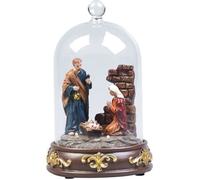 Crèche de Noël à LED sous cloche de verre