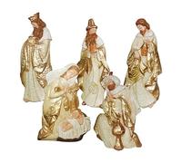 Crèche de Noël avec Personnages, Ensembles de Figurines de la Nativité en Résine, Santons pour Crèche de Noël Traditionnelle, Crèche de la Sainte Famille, Décoration de la Maison Bureau école église