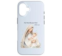 Crèche de Noël bohème « The Word Became Chair » Coque pour iPhone 16
