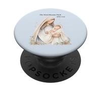Crèche de Noël bohème « The Word Became Chair » PopSockets PopGrip Adhésif