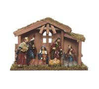 Crèche de Noël Bois et 8 Santons 30 cm NC