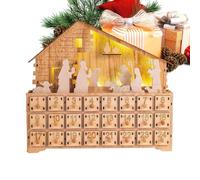 Crèche de Noël Calendrier compte à rebours 24 jours | Décoration de Noël réutilisable pour salle de hambre à coucher, salle d'étude, salon, enfants collectionneurs