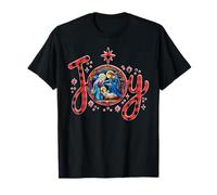 Crèche de Noël chrétienne Joie Jésus Crèche de Noël Foi Famille T-Shirt
