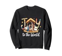Crèche de Noël chrétienne Joy to The World Sweatshirt