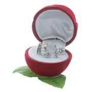 Crèche de Noël - Coffret en forme de rose - Métal - L 6.00 x l 6.00 x H 6.00 cm - Mixte - Rose