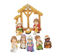 Crèche de Noël Complète, Ensembles de Figurines de la Nativité avec Personnages, Santons pour Crèche de Noël, Résine Statue Crèche Noël, Figurine Crèche de Noël pour Décoration de Maison Église École