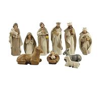 Crèche de Noël Complète, Ensembles de Figurines de la Nativité en Résine, Santons pour Crèche de Noël, étable crèche avec Personnages, Figurine de Crèche de Noël pour Décoration de la Maison de Noël