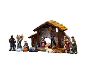 Crèche de Noël - Crèche de Noël | Ensemble de crèches en résine | Décorations de Nël de table en résine chrétienne | Figurines de collection d’artisanat religieux | Décorations d'arbre pour centres d