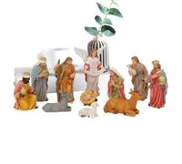 Crèche de Noël d'intérieur - Décoration de Noël religieuse Figurines de Jésus Naissance, Miniatures de Figurines de Naissance pour Famille chrétienne - Pour extérieur, jardin, patio, cheminée, salon