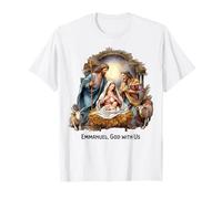 Crèche de Noël Emmanuel, Dieu avec Nous Noël T-Shirt