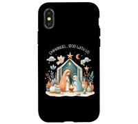 Crèche de Noël Emmanuel, God with Us Bohemian Christmas Coque pour iPhone X/XS