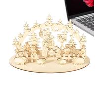 crèche de Noël en bois - crèche à faire soi-même, crèche stable avec lumière | décorations de table pour Noël, décorations pour chambre d'intérieur, décoration de bureau, cuisine, salle à manger