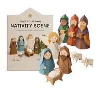 Crèche de Noël en papier à faire soi-même avec Jésus ange et animal, kit d'artisanat pour débutants, école du dimanche et activité de Noël en famille