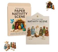 Crèche de Noël en papier à faire soi-même, kit d'origami de Noël avec Jésus-Christ et la Sainte Famille, facile à plier, créatif et éducatif, kit d'origami pour débutants (A+B)