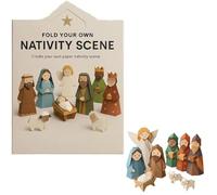 Crèche de Noël en papier à faire soi-même, kit d'origami de Noël avec Jésus-Christ et la Sainte Famille, facile à plier, créatif et éducatif, kit d'origami pour débutants (#A)