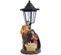 Crèche de Noël en Plein air, scène de la Nativité éclairée en Plein air, Ensemble Solaire la Sainte Famille, lumières Noël, Statues Cour catholique en résine pour décoration Jardin Noë