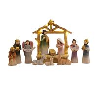 Crèche de Noël en résine | 4 pièces | Fournitures pour fêtes de Noël, bureaux, appartements | pour nappe et célébration de Thanksgiving