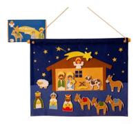 Crèche de Noël familiale 100 x 75 cm Jeu éducatif | Jeu interactif, outil de narration, arrangement imaginatif, engagement des enfants, tradition de vacances