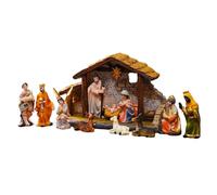 Crèche de Noël - Figurine en résine artisanale, statue de crèche de Nativité | Naissance de Jésus pour table, maison, famille, église, intérieur, pelouse, cour festive