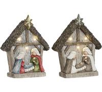 Crèche de Noël Home ESPRIT vert Gris Magnésium 27,5 x 10,5 x 34,5 cm (2 pièces)