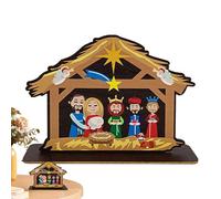 Crèche De Noël Jésus,Figurines en Bois de la Nativité pour Noël | Décoration de Fête pour Salon Chambre Bureau École Dortoir Appartement