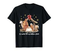 Crèche de Noël Jésus Mangeoire Boho Famille Chrétienne T-Shirt