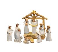 Crèche de Noël Jésus - Statue de la Sainte Famille - Décorations de Noël religieuses pour décoration d'intérieur, bureau, école, bibliothèque, fête, cheminée, église
