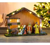 Crèche de Noël LED avec 9 personnages - Crèche illuminée Personnages de la crèche