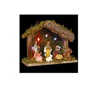 3 en 1 Ensemble de Noël : 1 crèche Lumineuse + Ses 7 santons + 1 Eclairage LED