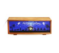 Crèche de Noël lumineuse - Lanterne de table 26 x 9 x 6 cm, décoration LED en bois, scène de Noël avec lueur lumineuse | cheminée, table de chevet, salon, salle de jeux, fête, rapports de festival