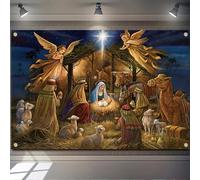 Crèche de Noël Naissance de la crèche Sainte Famille Fête d'anniversaire Photographie Fond Photographie Toile de Fond Studio 300cmx200cm