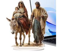 Crèche de Noël plate 2D - Décoration de table avec motif de crèche de Noël paisible - Décoration de Noël compacte pour bibliothèque, bureau ou maison, incarnant l'amour et l'esprit des fêtes