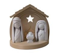 Crèche de Noël pour l'intérieur, avec éclairage pour une petite représentation religieuse, décoration de Noël pour les fêtes avec kit de crèche - Pour table à manger, cheminée, salon, bibliothèque