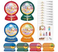 Crèche de Noël religieuse en forme de dôme pour cartes de vœux avec shaker en plastique transparent pour faire une crèche de Noël, autocollants de Noël, artisanat chrétien pour le dimanche, l'école