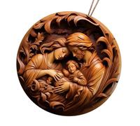 Crèche de Noël sacrée en acrylique à suspendre - Décoration de naissance délicate pour sapin de Noël et Pâques - Scène colorée