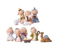 Crèche de Noël Sainte Famille - 11 pièces - Centre de table religieux | Décoration saisonnière d'intérieur pour table, étagère, armoire, entrée, bureau, salon, chambre à coucher, église, mariages