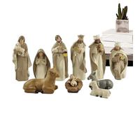 Crèche De Noël Set, 10 Pièces Résine Noel Figurines Statue Jésus, Ornement Naissance Du Christ Nativité Figurines, Statue De Christ Naissance Jésus Miniature Noël Ornements Cadeaux Catholiques