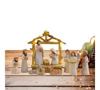 Crèche de Noël - Statue de la Sainte Famille de Jésus | Décorations de Noël religieuses pour décoration d'intérieur, bureau, école, bibliothèque, fête, cheminée, église
