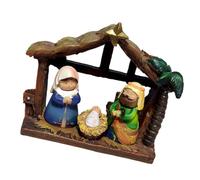 Crèche de Noël traditionnelle - Figurines miniatures en résine pour crèche de Noël - Sculptures miniatures pour présentations religieuses - Figurines de crèche d'intérieur