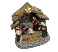 Crèche de Noël traditionnelle - Figurines miniatures en résine pour crèche de Noël - Sculptures miniatures pour présentations religieuses - Figurines de crèche d'intérieur