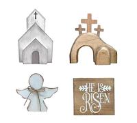 Crèche de Pâques en Bois, Scène de résurrection, Scène de résurrection de Pâques en Bois Décoration de Pâques, Kit de Plateau de Pâques Tombeau de Jésus, Chrétien Ornement de Scène de NATI té