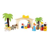 Crèche en bois - SMALL FOOT - Set de jeu - Figurines colorées - Dimensions 47x5x13 cm