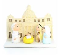 Crèche en céramique - Vatican - 8x7cm - Décoration de Noël - Tradition chrétienne - Pièce unique