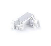 Graine créative – Crèche pré-découpée en carton à construire 29×19×14 cm Blanc G