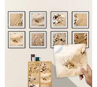 Credence Adhesif pour Cuisine 10X10 Plage Stickers Muraux Carrelage Adhesif Salle de Bain Dalle Pvc （10 Pièces）