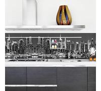 Crédence adhésive cuisine PVC 260_x_60_cm Skyline Rouleau adhesif decoratif 100% fabriqué en Italie, avec encre non toxique, ignifuge et résistant à l'eau