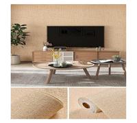 Credence Adhesive Lin 3D Mousse Auto-adhésif PVC Couleur Unie Épaissie Imperméable Fond Mur Rénovation Papier Peint Stickers Muraux Décoration Intérieure(Linen Khaki yellow,1000cmx50cm)