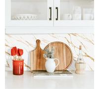 Crédence Adhésive Marbre Or Blanc 300 x 50 cm