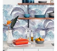 Crédence Adhésive Palmier Bleu 100 x 50 cm