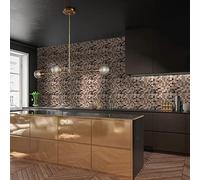 Credence Adhesive pour Cuisine 15X15 Le Cuivre Stickers Cuisine Stickers Muraux Cuisine Carrelage Adhesif Mural Stickers Salle de Bain Dalle Pvc Adhesive Murale （10 Pièces）